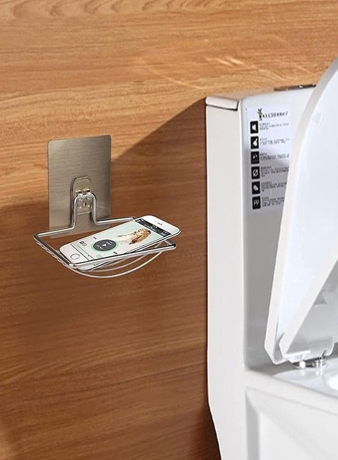 Pathavi Wall Mounted Stainless Steel Bathroom Soap Rack | Strong Self-Adhesive Shower Organizer for Soap & Toiletries | Rustproof Storage Rack for Kitchen, Washroom & Toilet, No Drilling Needed - Image 3